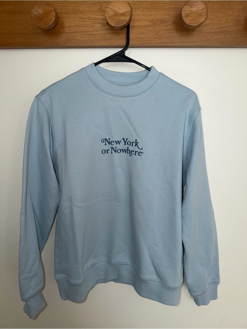 NWT New York or Nowhere Light Blue Crewneck Sweatshirt Size XS